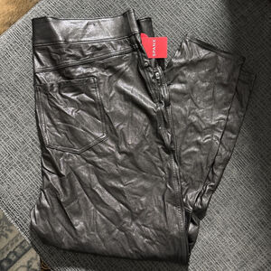 NEW SPANX FAUX LEATHER-LIKE ANKLE SKINNY PANTS 20282R NOIR SIZE 3X XXXL